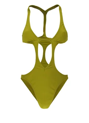 Rick Owens Fog Triangle Cup Cut-Out Swimsuit