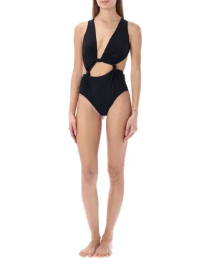 Rick Owens Glory Cut-Out Detailed Knotted Swimsuit