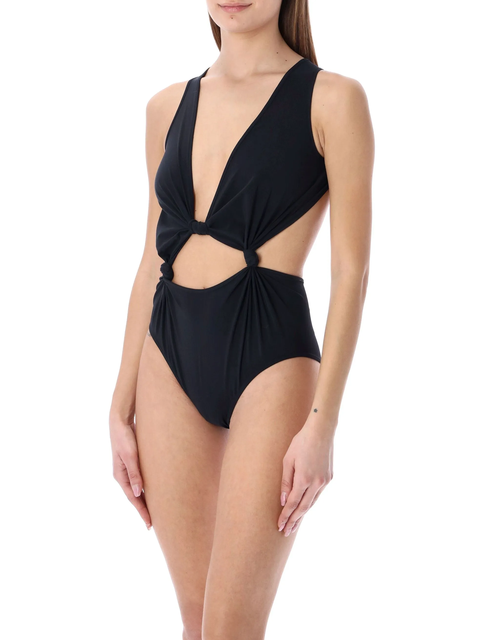 Rick Owens Glory Cut-Out Detailed Knotted Swimsuit
