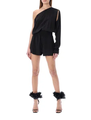 Rick Owens One-Shoulder Cropped Flight Suit