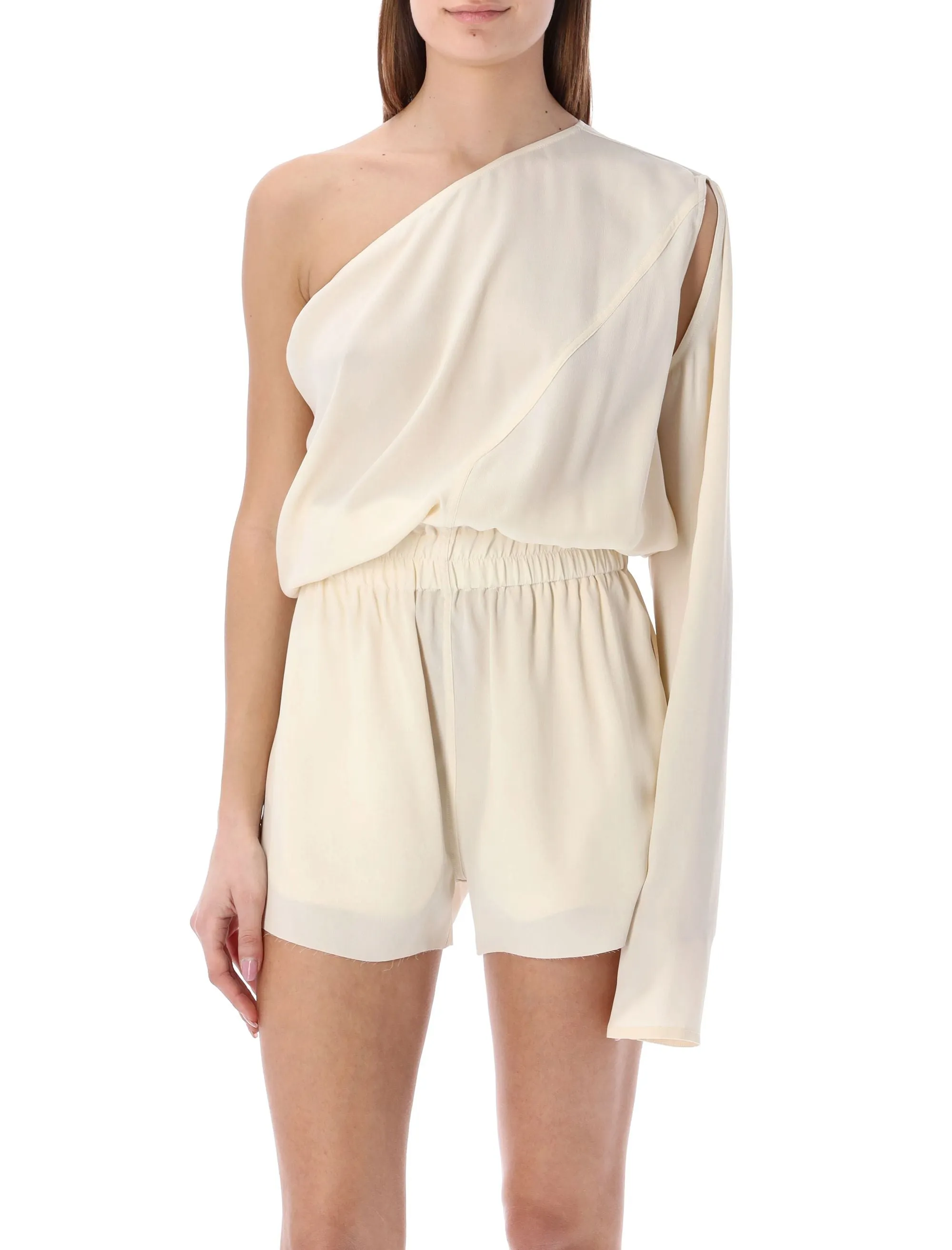 Rick Owens One-Shoulder Cropped Flight Suit