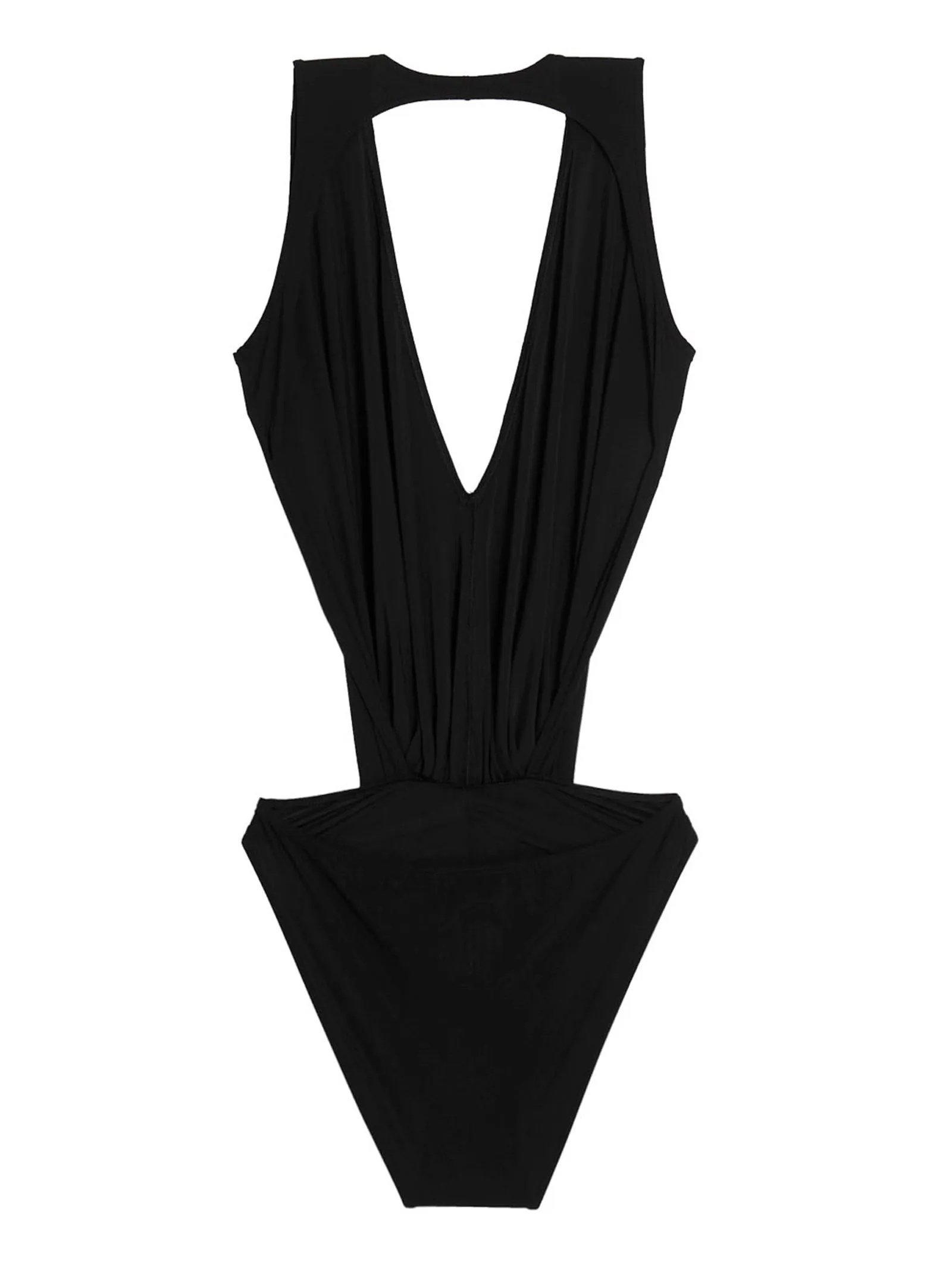 Rick Owens Ruched V-Neck Swimsuit