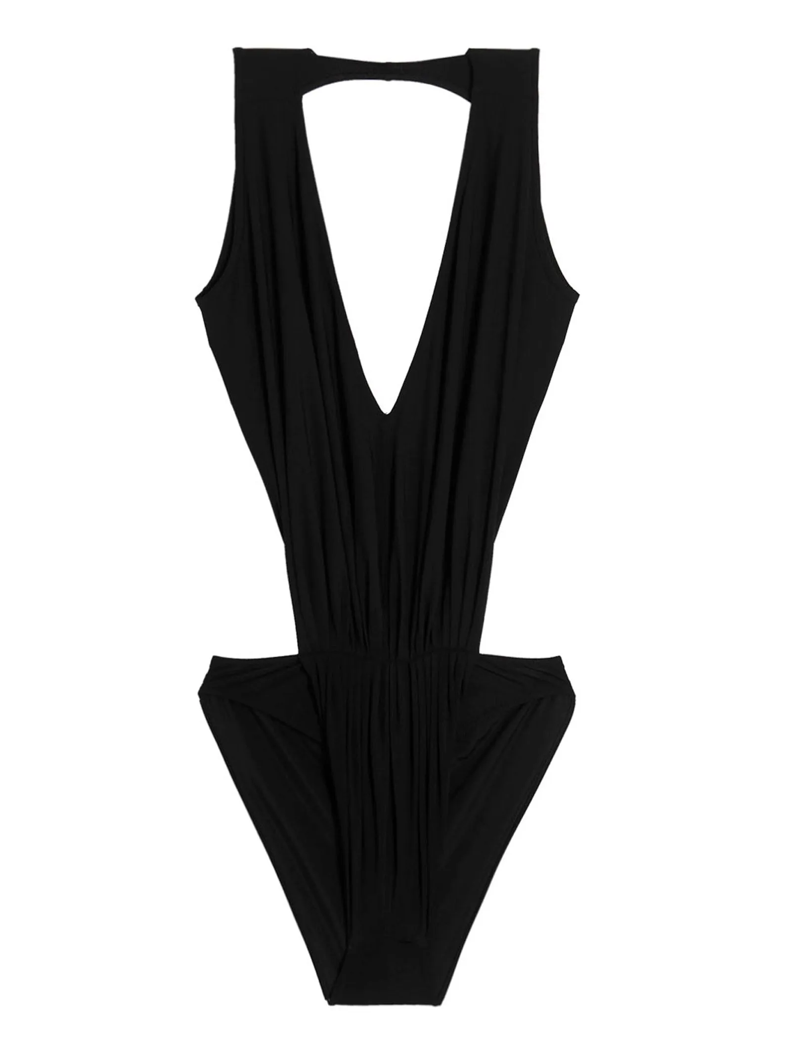 Rick Owens Ruched V-Neck Swimsuit