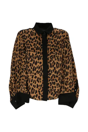 Sacai Leopard-Printed Buttoned Shirt