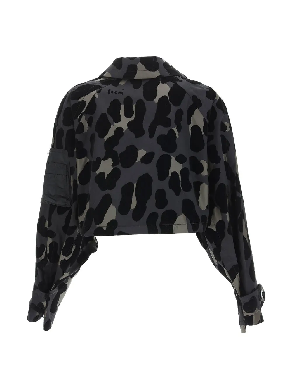 Sacai Leopard Printed Cropped Jacket
