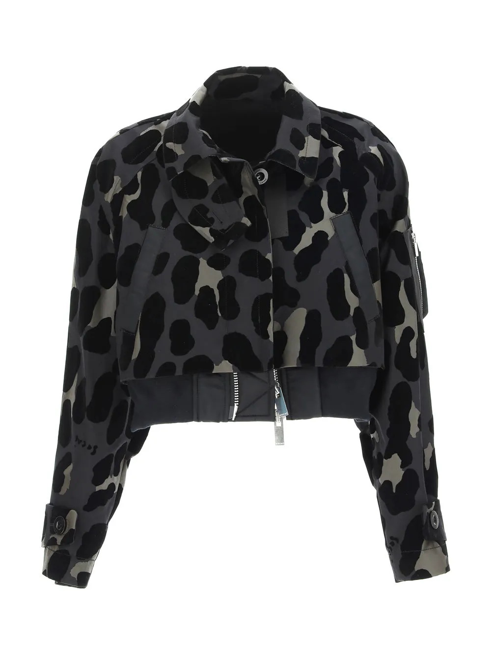 Sacai Leopard Printed Cropped Jacket