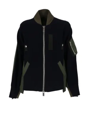 Sacai Panelled Zipped Bomber Jacket