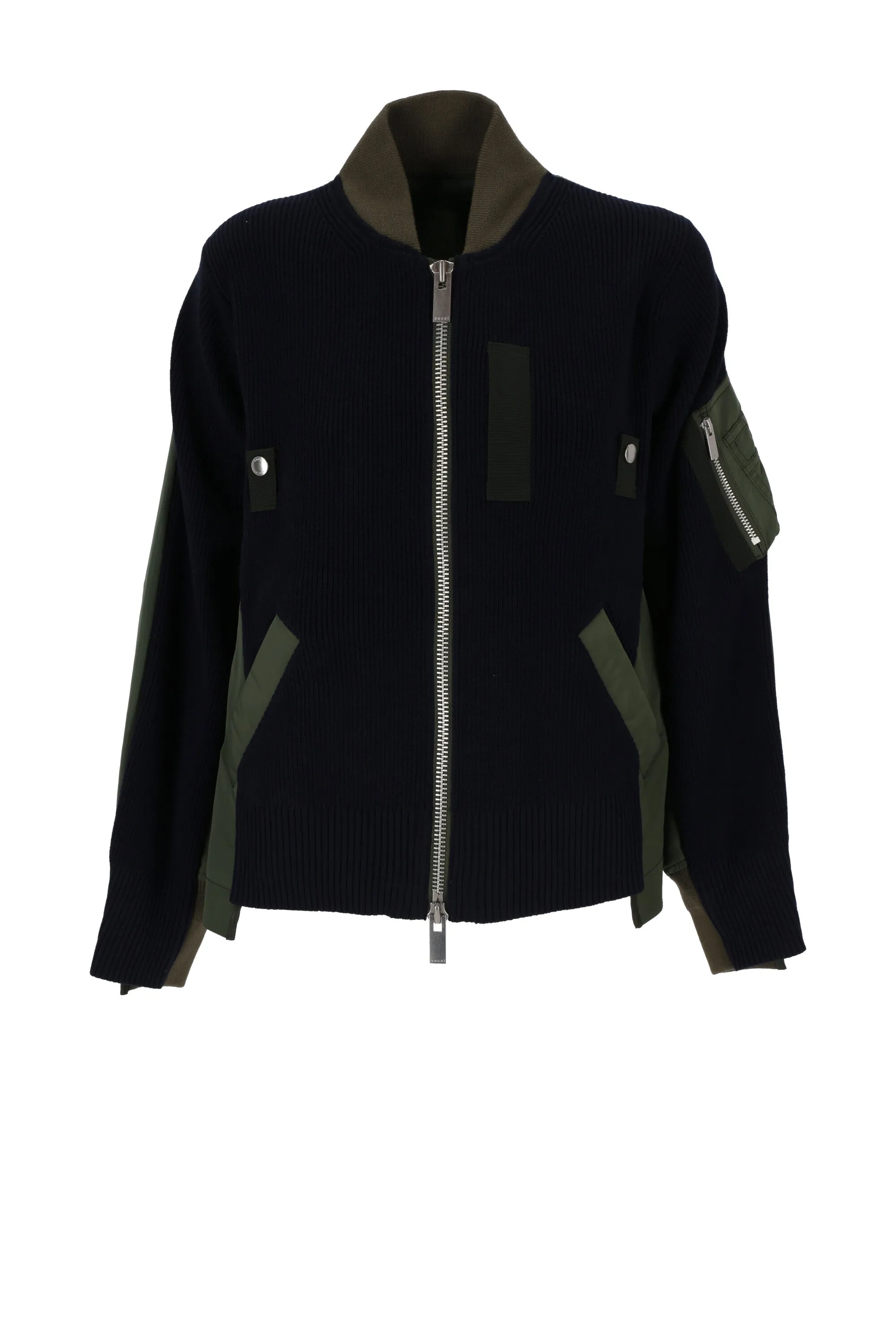 Sacai Panelled Zipped Bomber Jacket