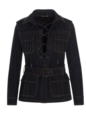 Saint Laurent Belted Denim Jacket