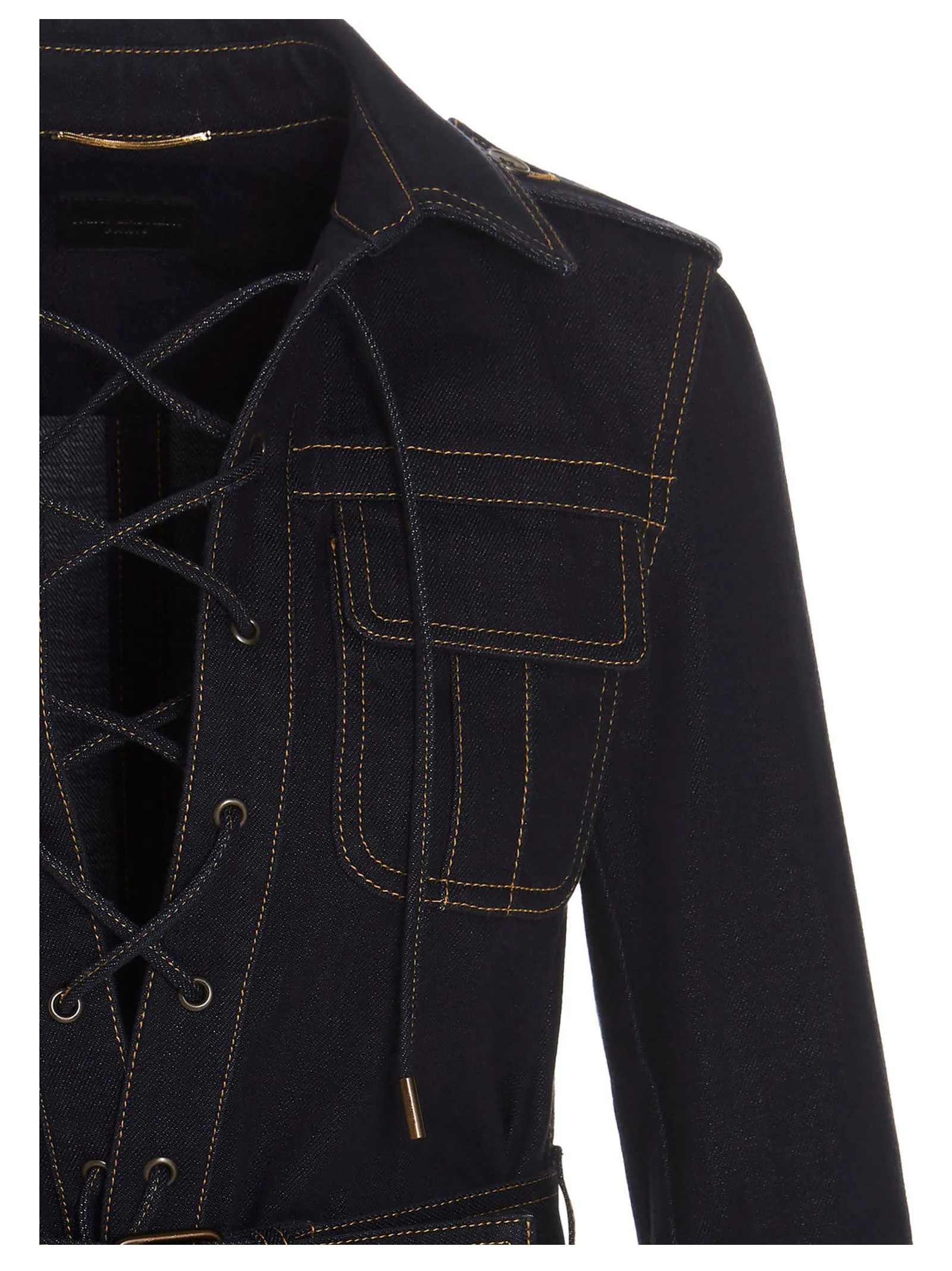 Saint Laurent Belted Denim Jacket