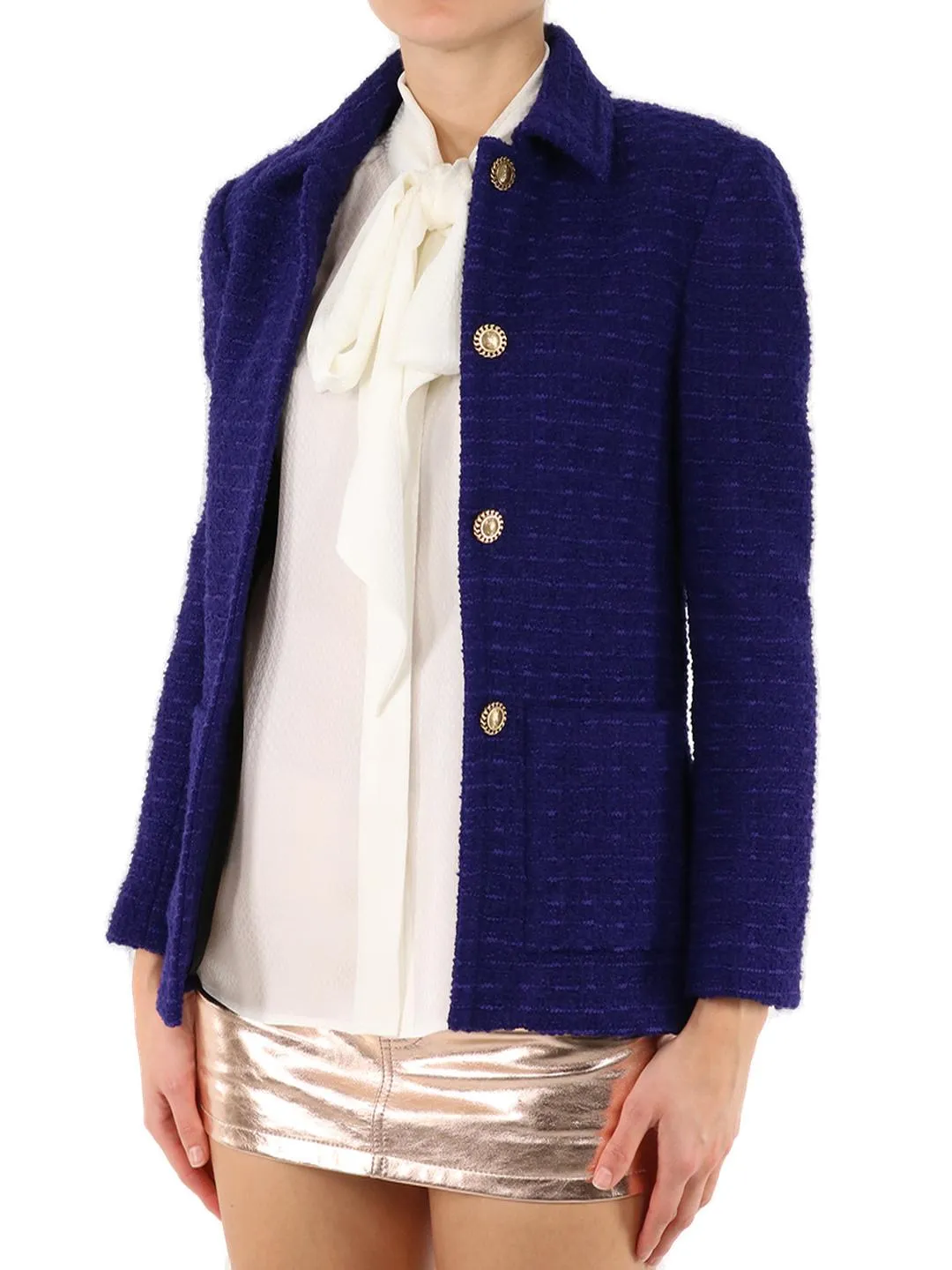 Saint Laurent Tweed Buttoned Jacket