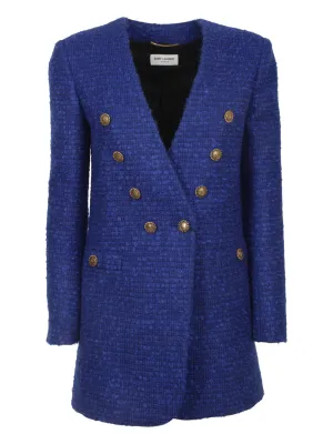 Saint Laurent V-Neck Tweed Jacket