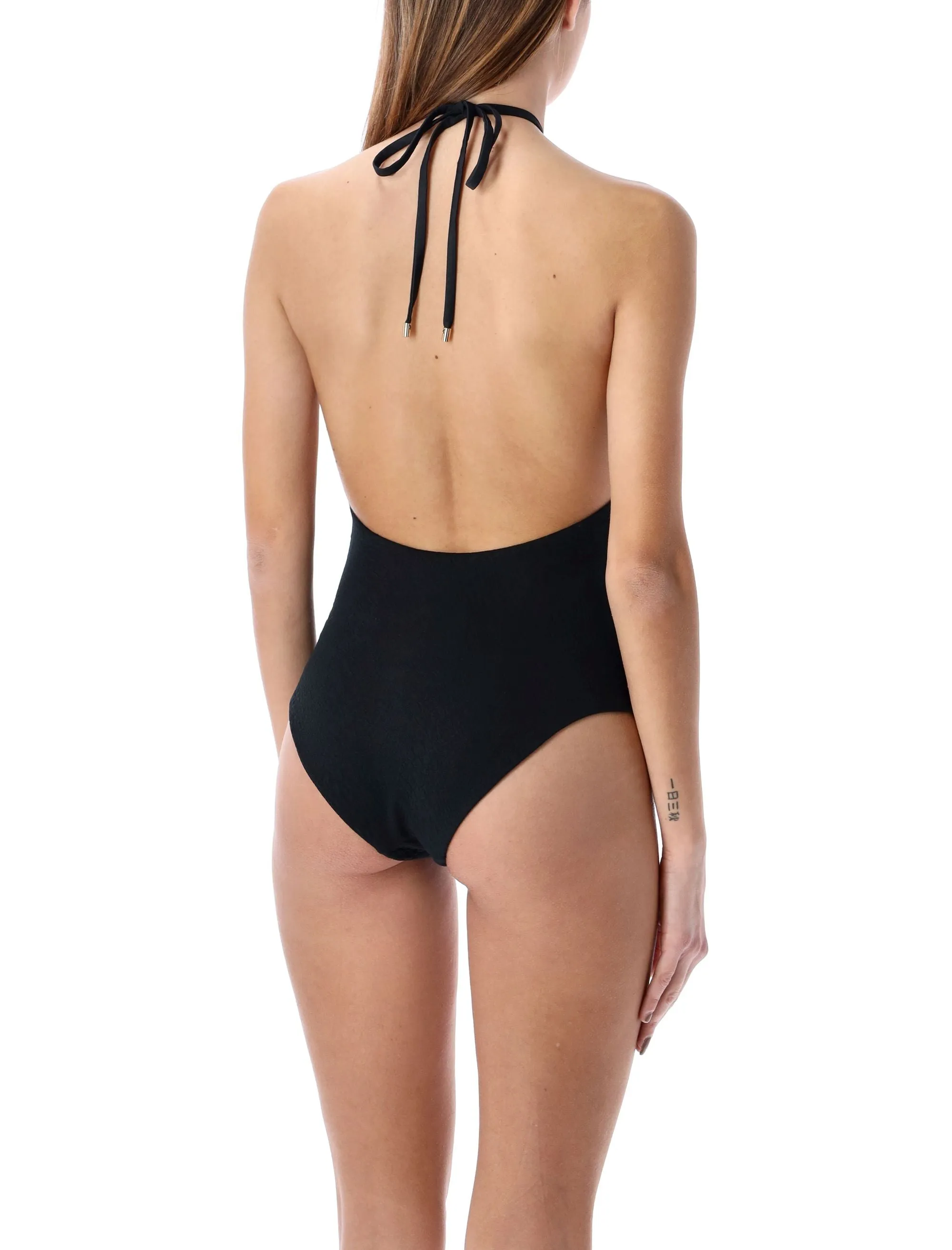 Self-Portrait Bow Halterneck Swimsuit