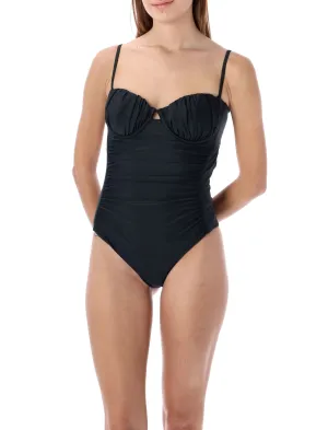 Self-Portrait Draped One-Piece Swimsuit