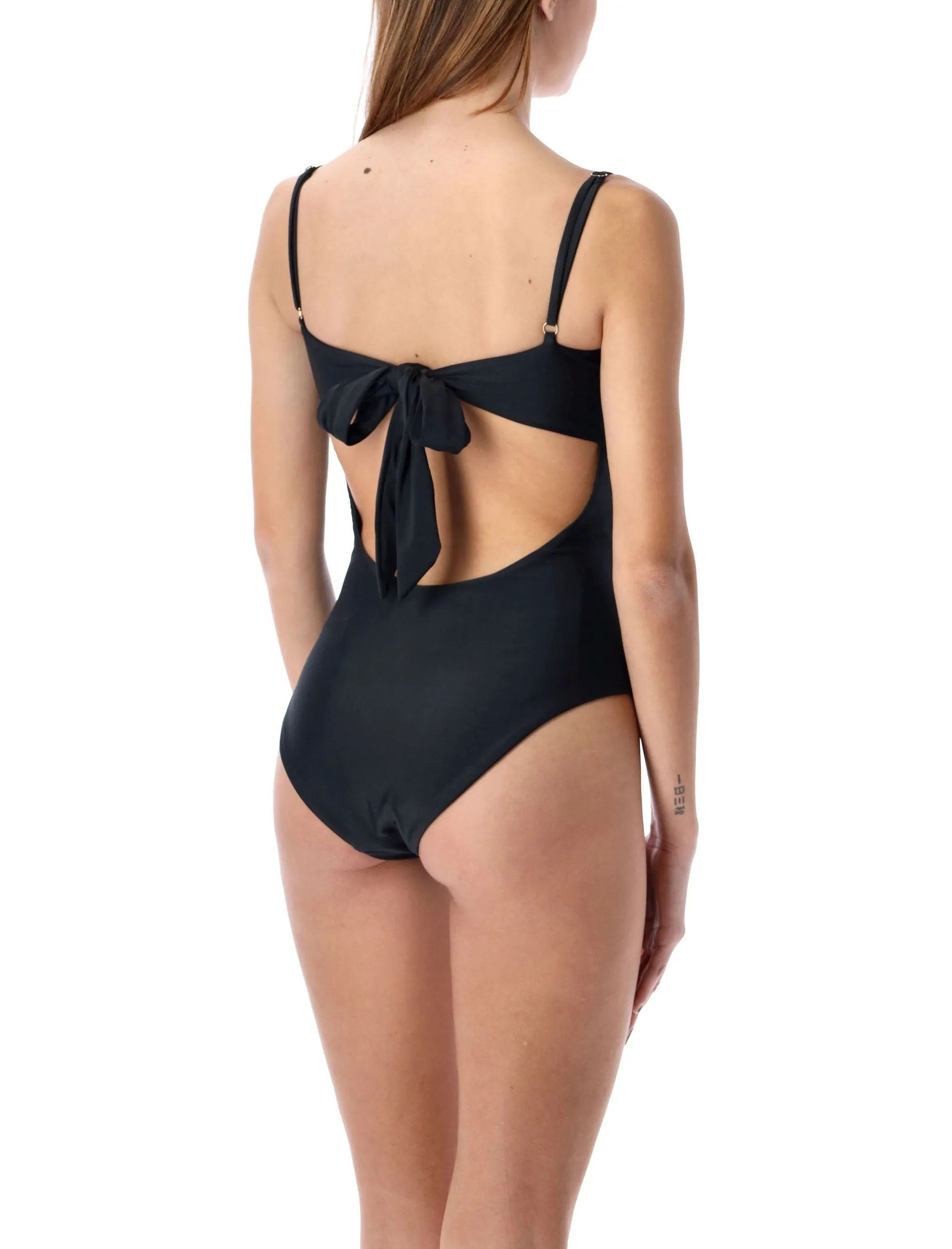 Self-Portrait Draped One-Piece Swimsuit