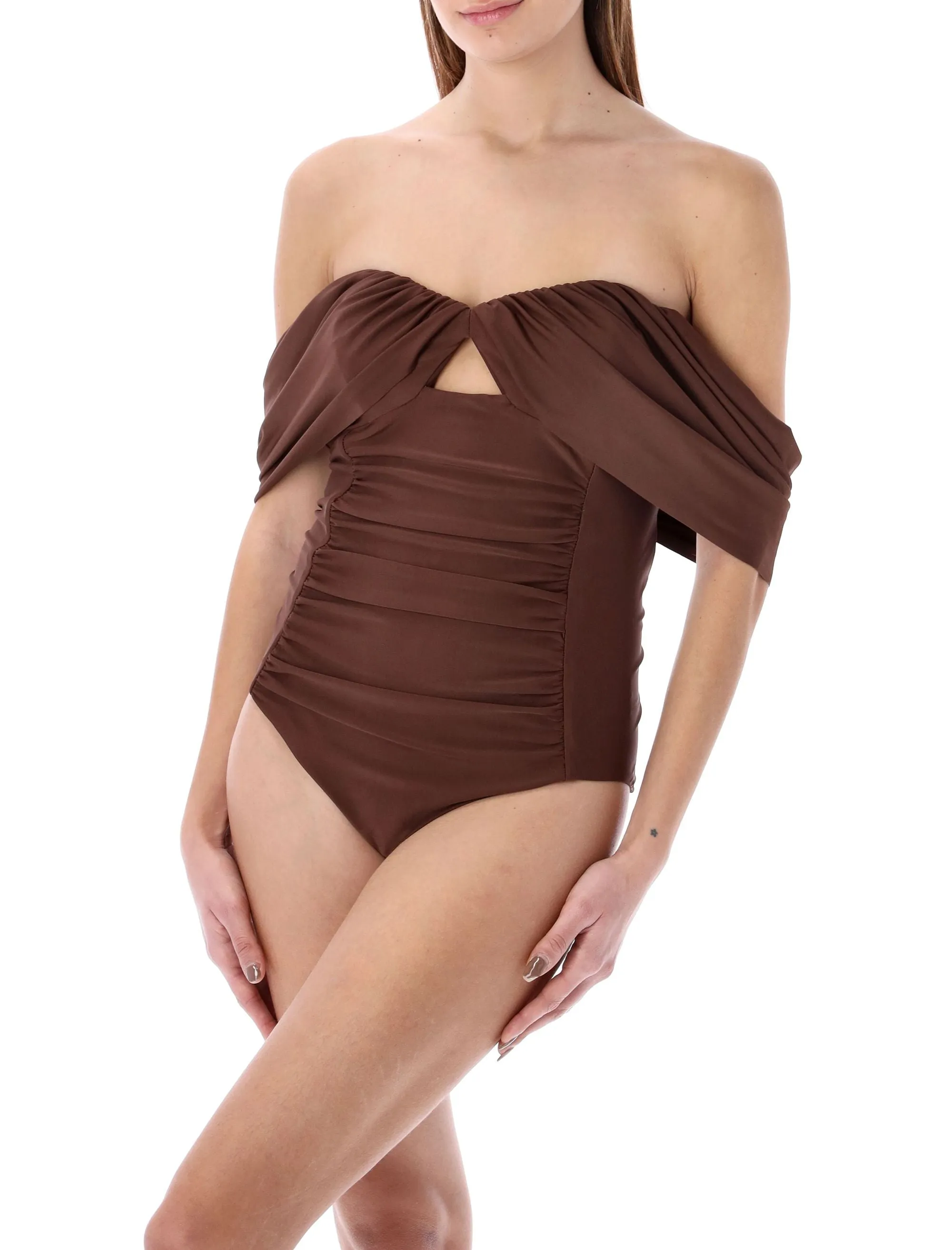 Self-Portrait Off Shoulder Swimsuit