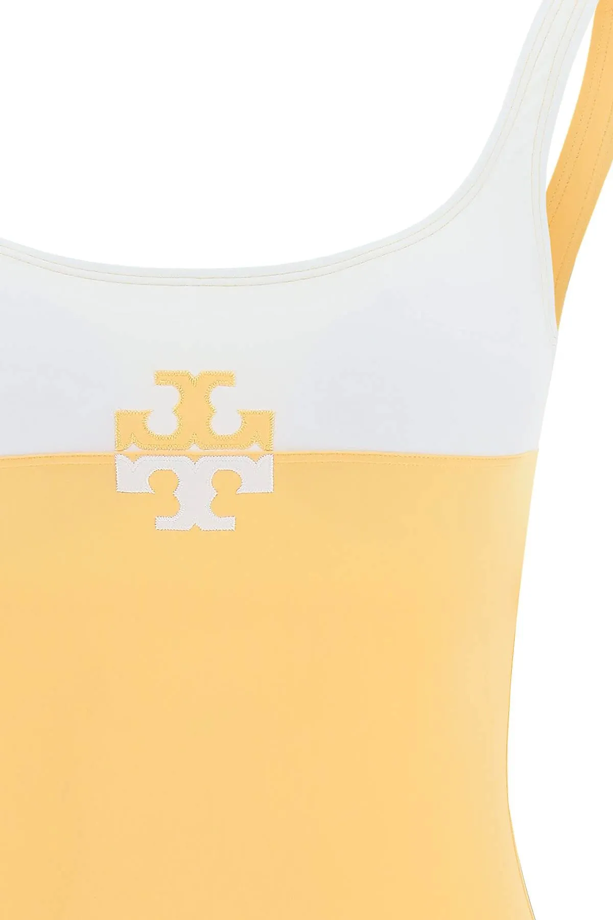 Tory Burch Color Blocked Logo Swimsuit