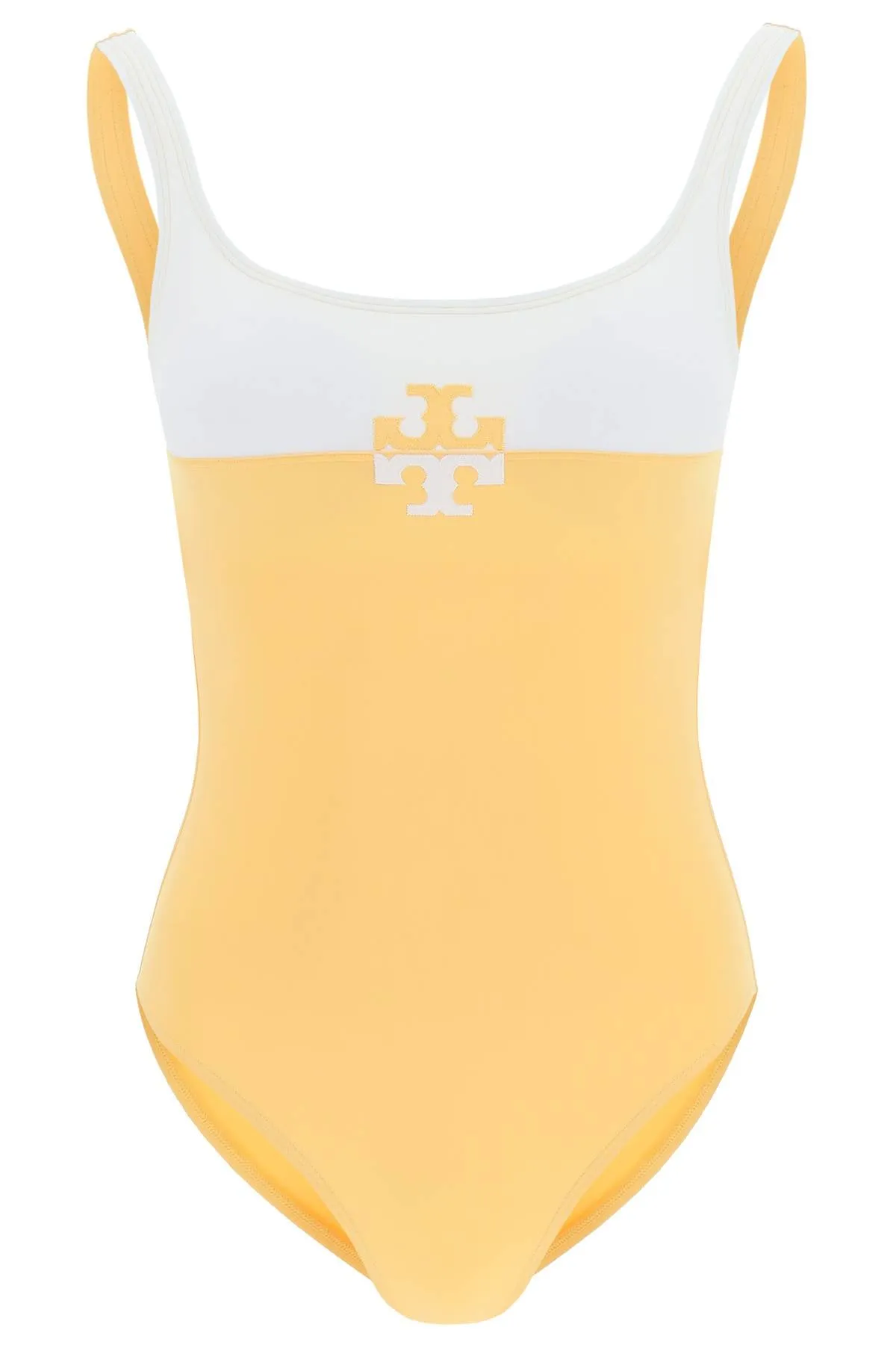 Tory Burch Color Blocked Logo Swimsuit