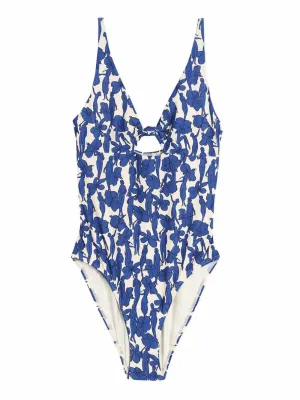 Tory Burch Floral Printed Knot Detailed Swimsuit