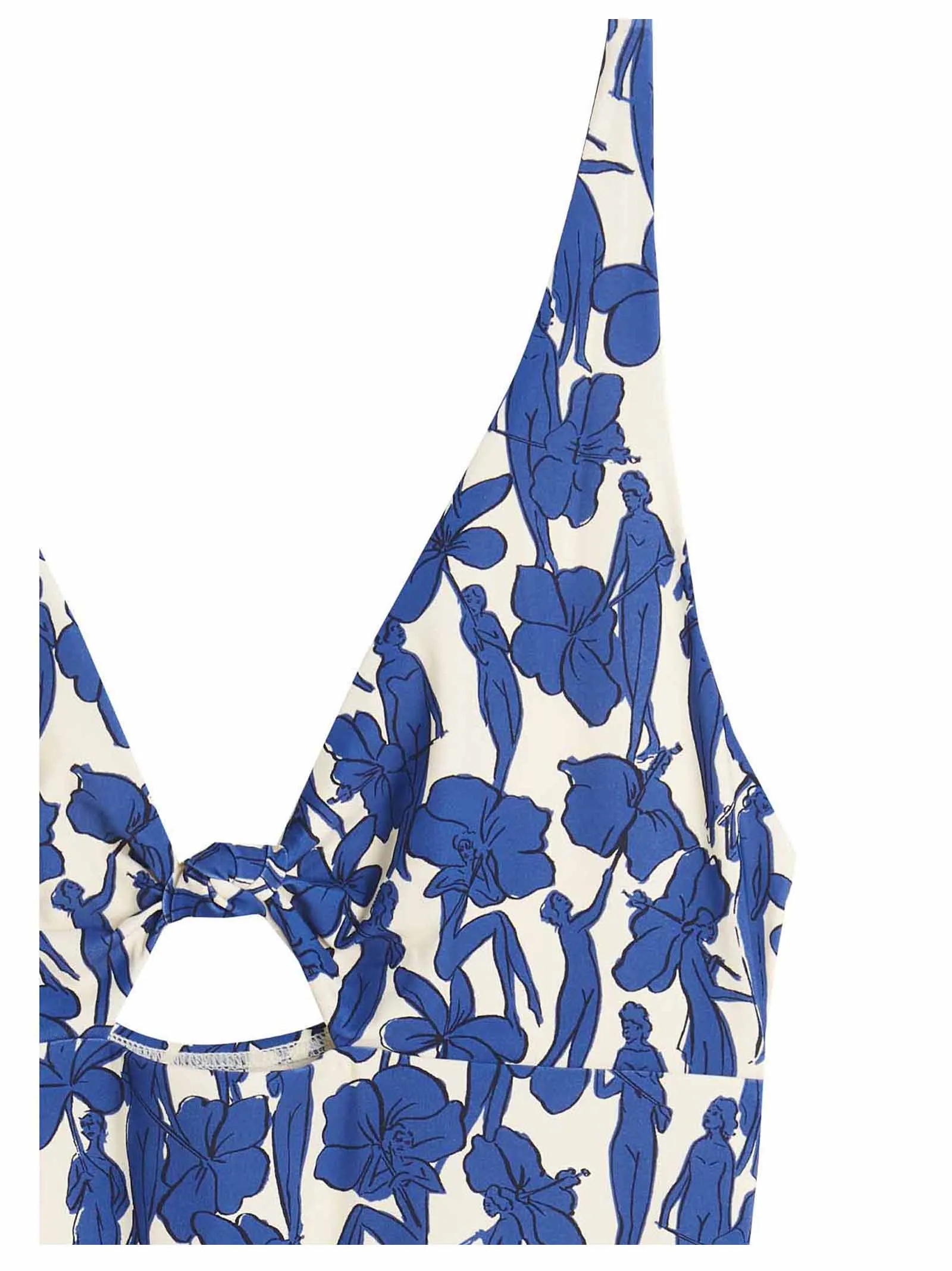 Tory Burch Floral Printed Knot Detailed Swimsuit