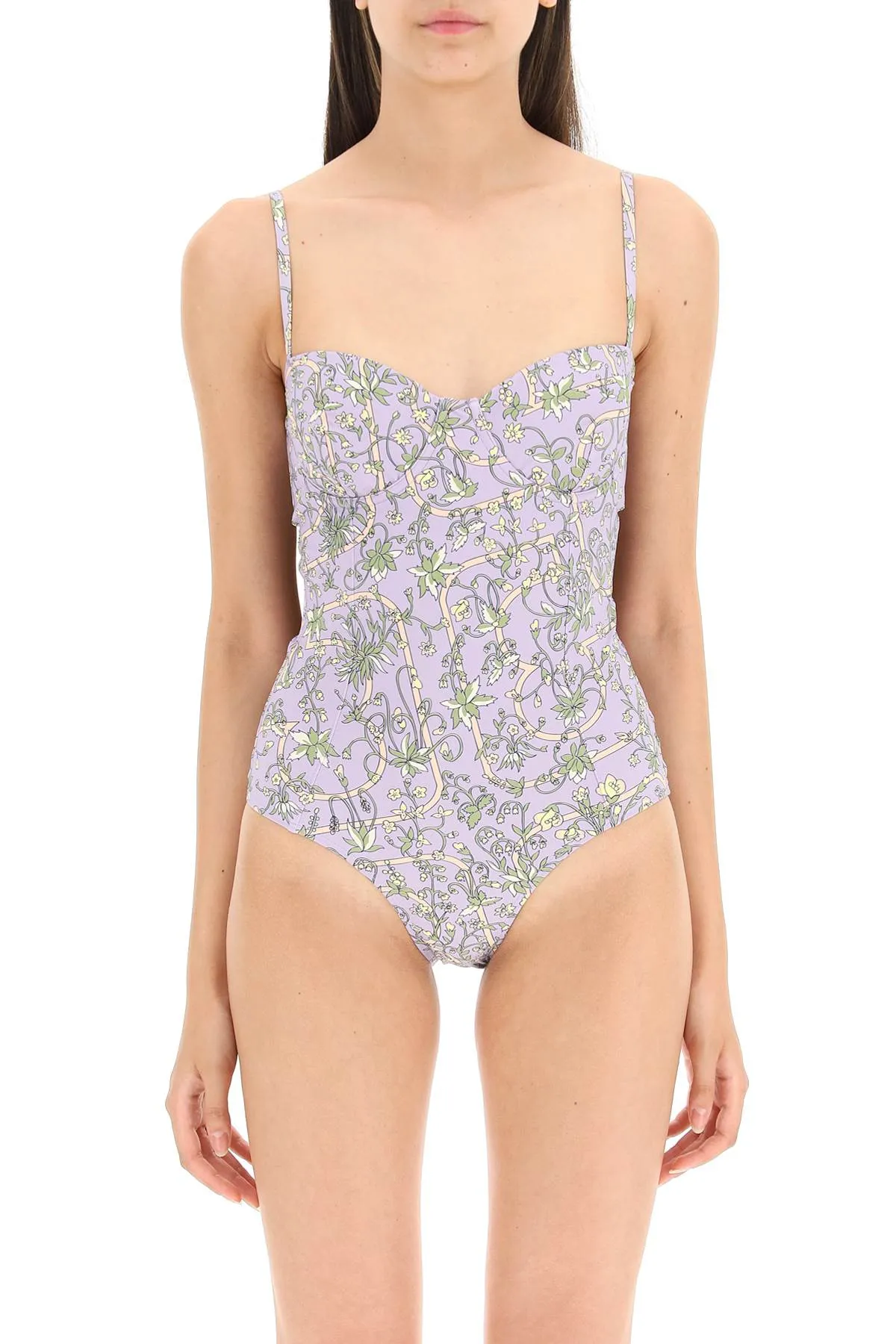 Tory Burch Floral Printed Underwire One-Piece Swimsuit