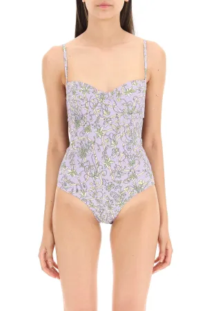 Tory Burch Floral Printed Underwire One-Piece Swimsuit