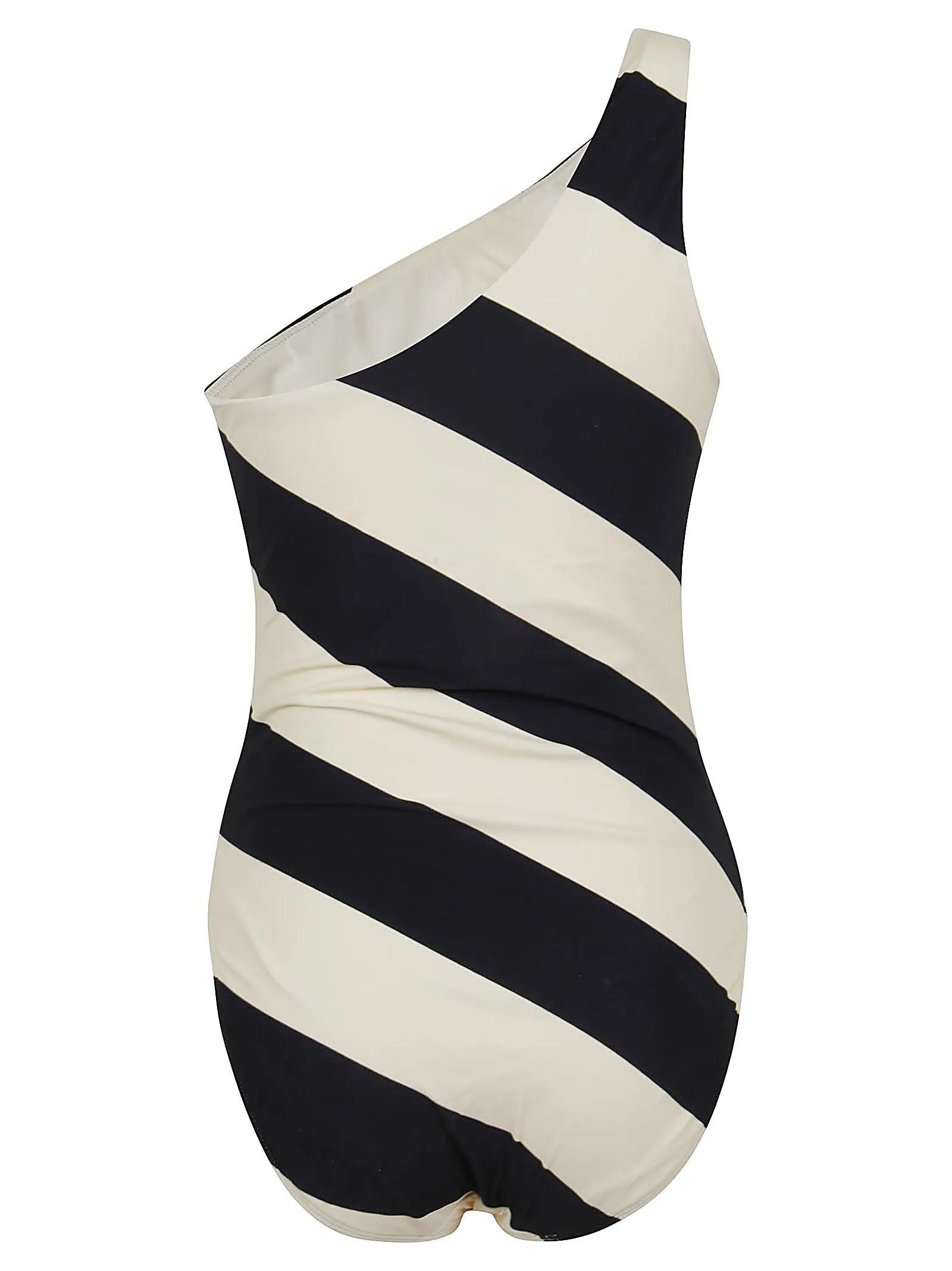 Tory Burch Striped One-Shoulder Swimsuit