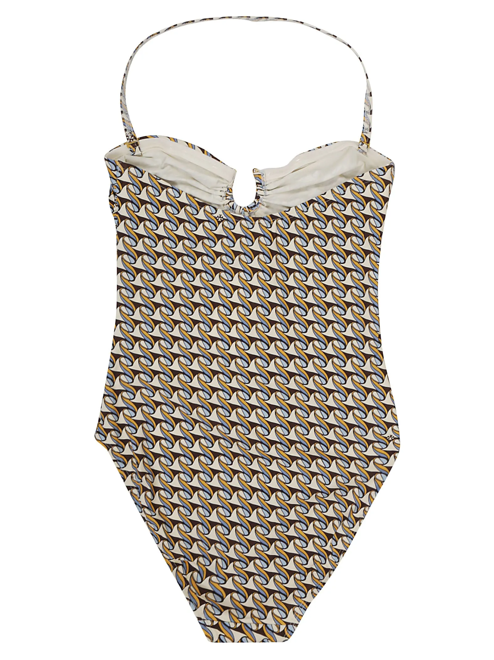 Tory Burch Wave Printed Low Back Swimsuit