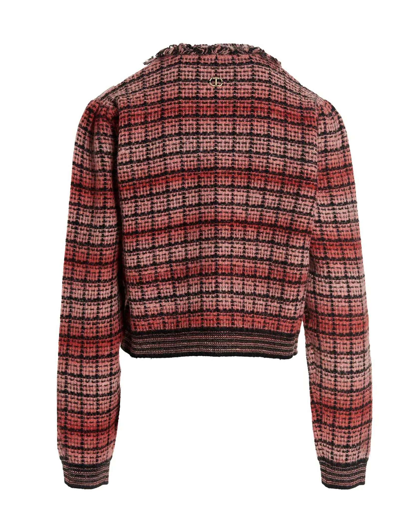 TWINSET Checked Cropped Tweed Jacket