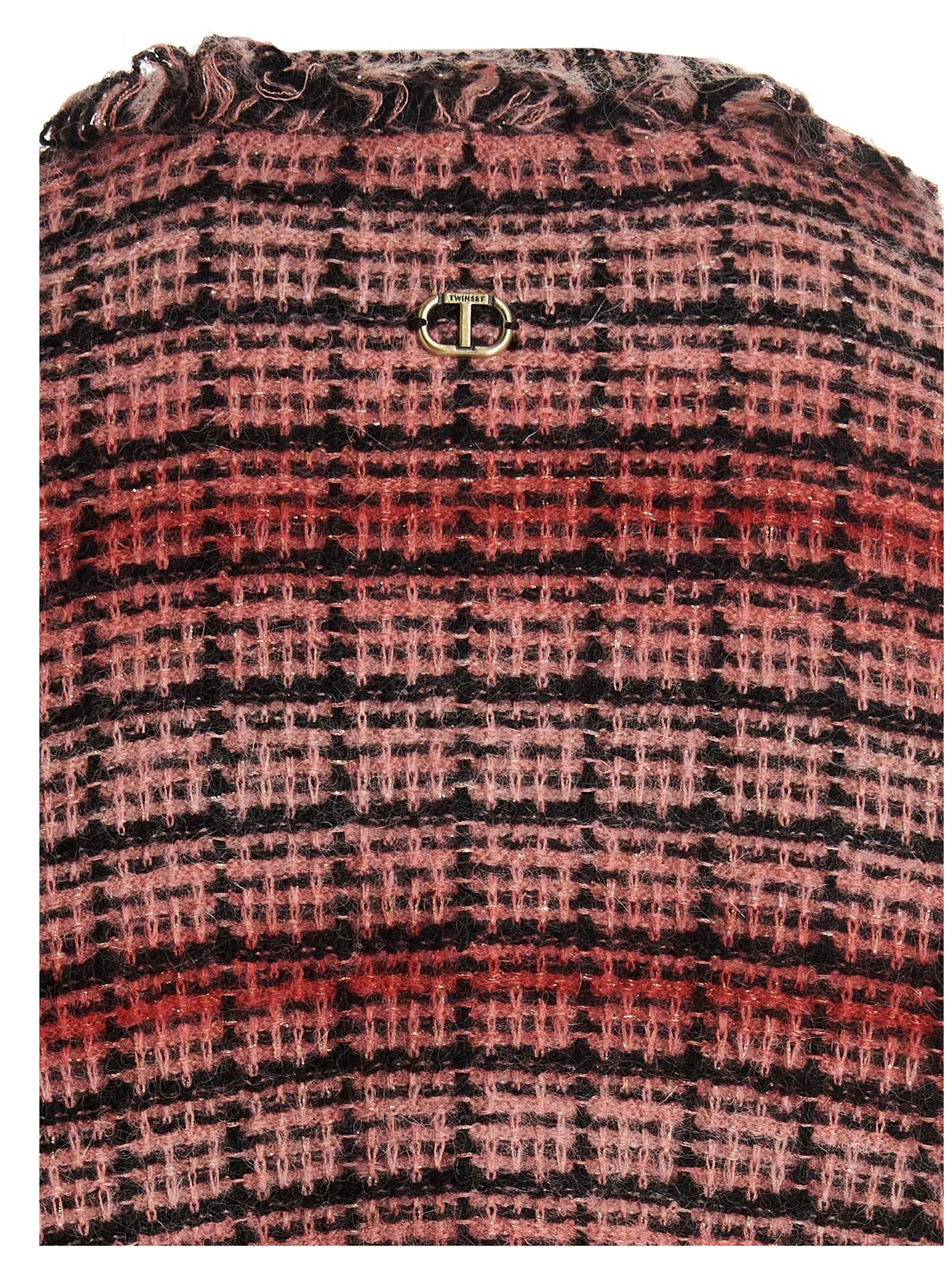 TWINSET Checked Cropped Tweed Jacket