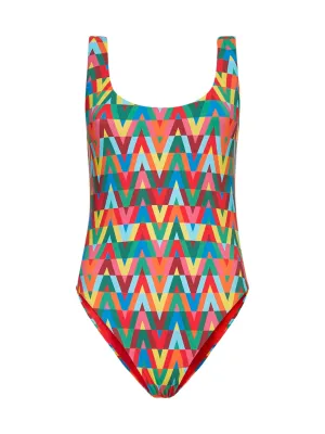 Valentino All-Over Printed Sleeveless Swimsuit