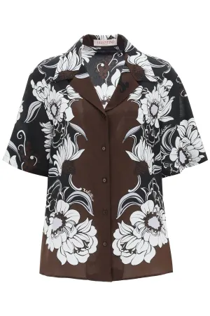 Valentino Floral Printed Bowling Shirt
