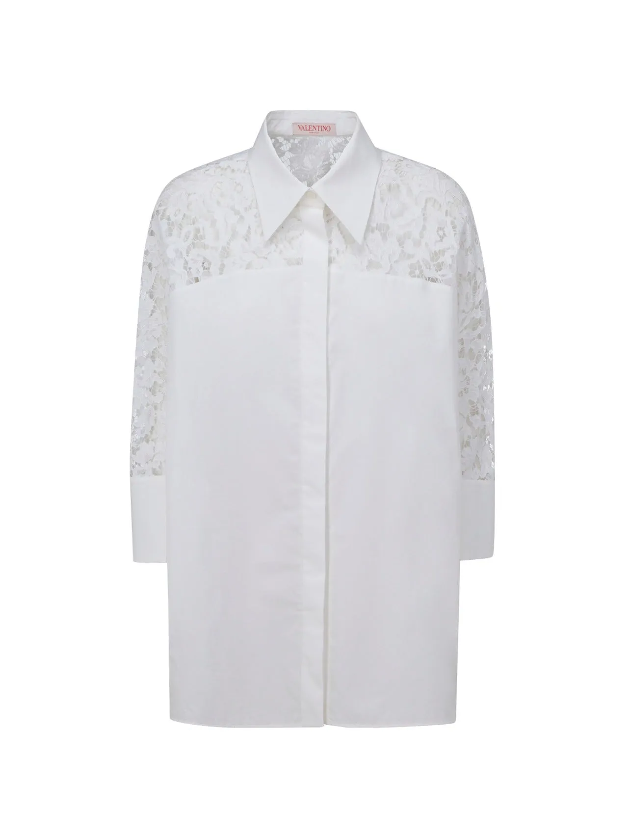 Valentino Lace-Detailed Buttoned Shirt