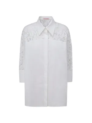 Valentino Lace-Detailed Buttoned Shirt
