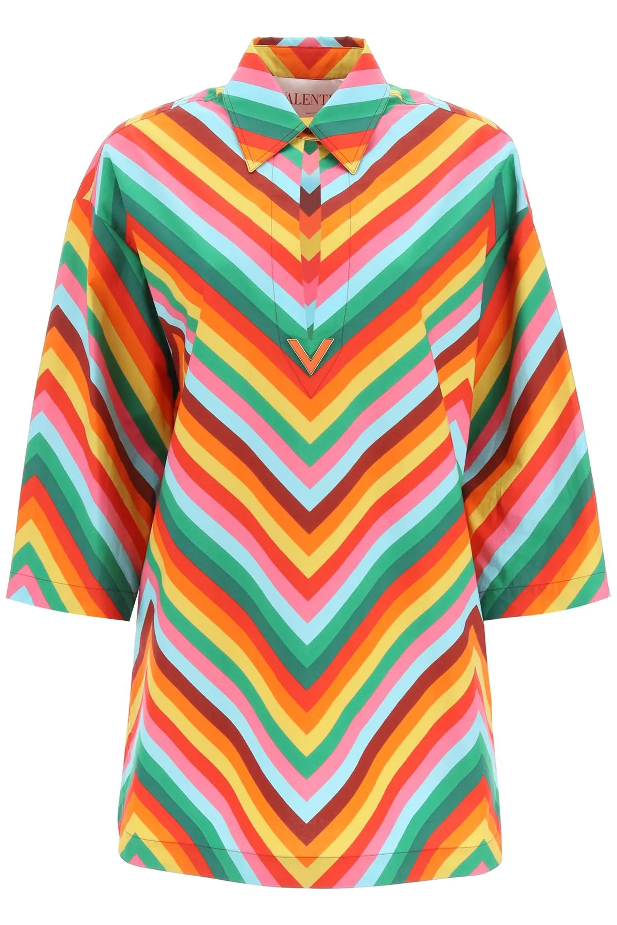Valentino Rainbow Striped Shirt