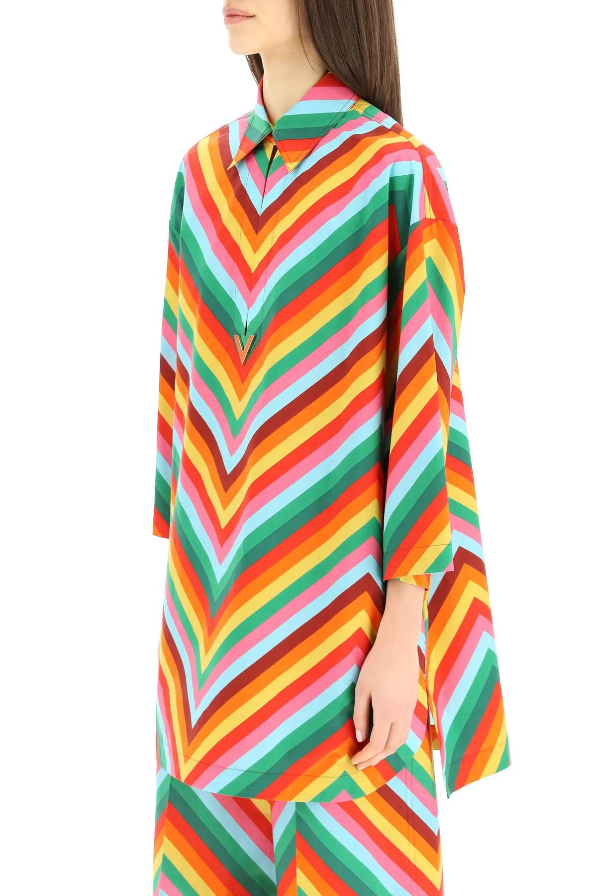 Valentino Rainbow Striped Shirt