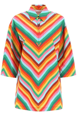 Valentino Rainbow Striped Shirt
