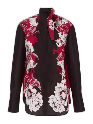 ValentinoFloral Patterned Long-Sleeved Shirt