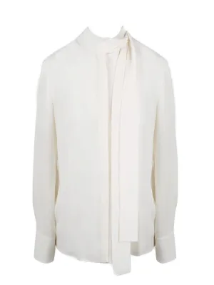 ValentinoPussy-Bow Long-Sleeved Shirt