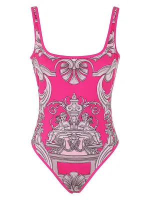 Versace Baroque Pattern Low-Back Swimsuit