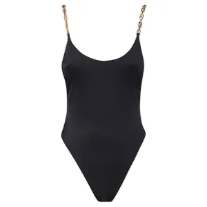 Versace Chain-Detailed Low-Back Swimsuit