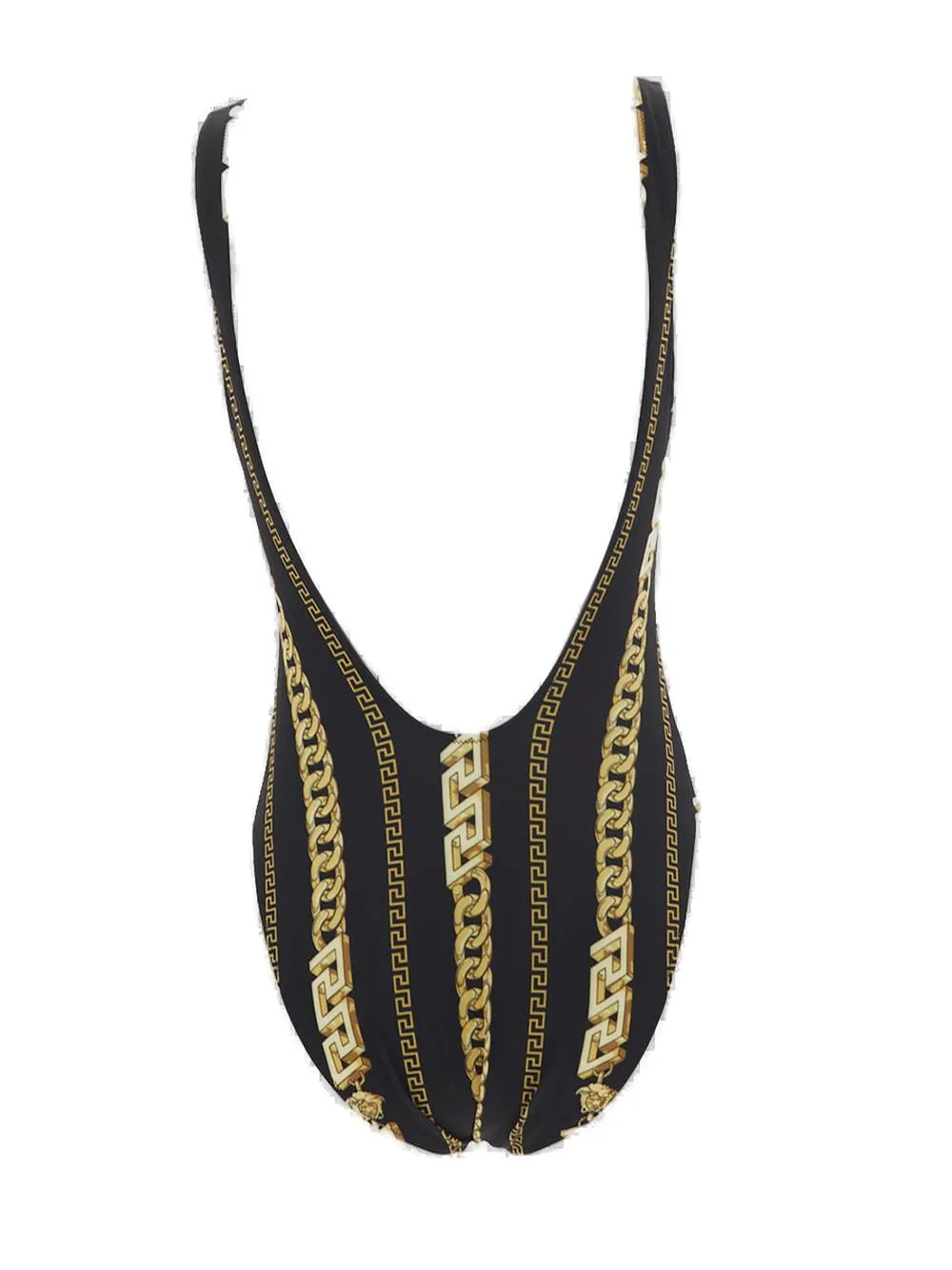 Versace Chain-Link Printed Low Back Swimsuit