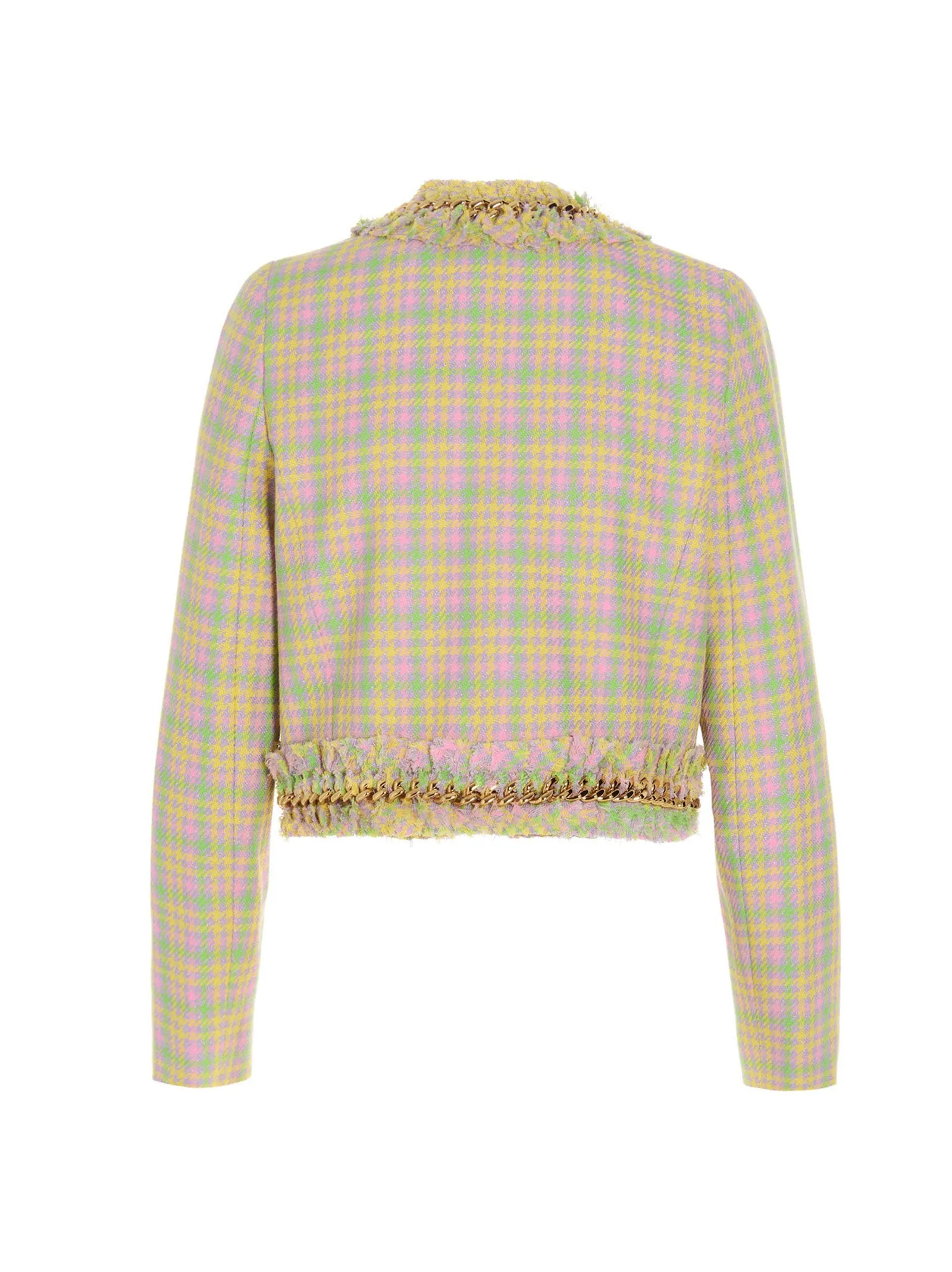 Versace Ruffled Chain Link Tweed Jacket