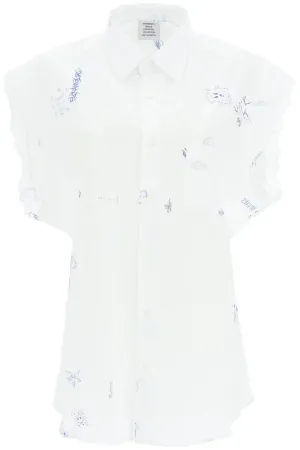 Vetements Scribbled Sleeveless Shirt
