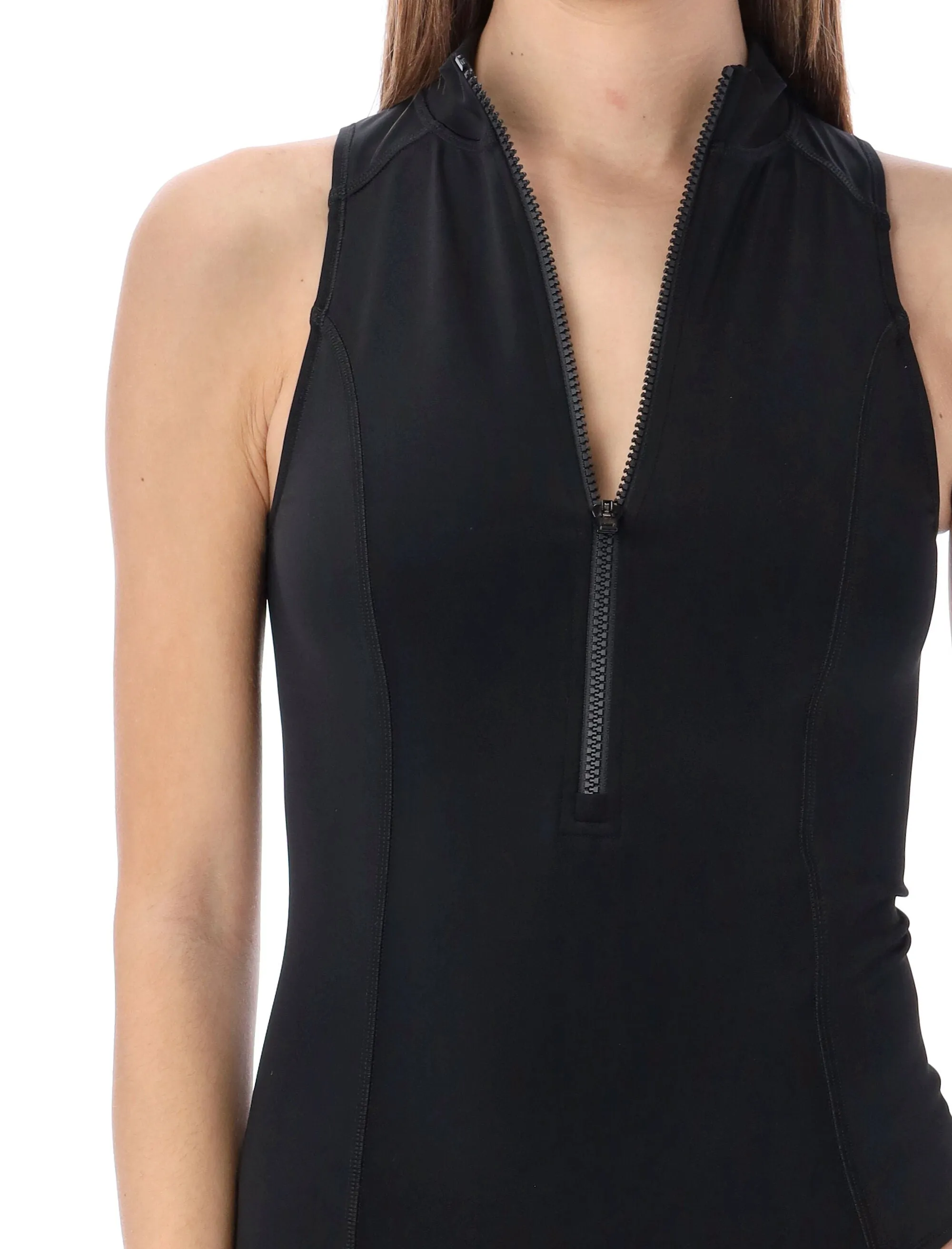 Y-3 Half Zip Mockneck Sleeveless Swimsuit