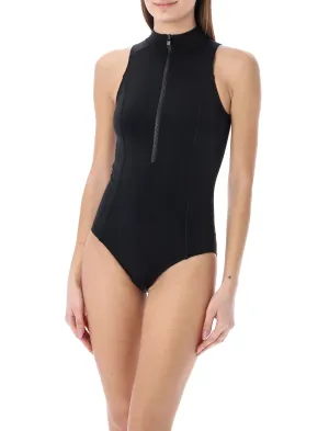 Y-3 Half Zip Mockneck Sleeveless Swimsuit