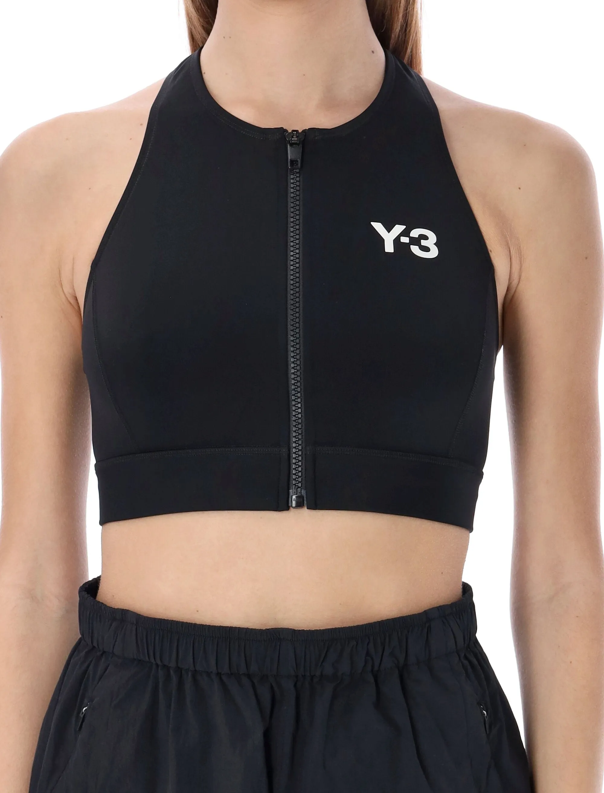 Y-3 Logo Printed Zip-Up Swimsuit