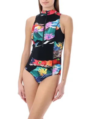Y-3 Zip Detailed Sleeveless Swimsuit