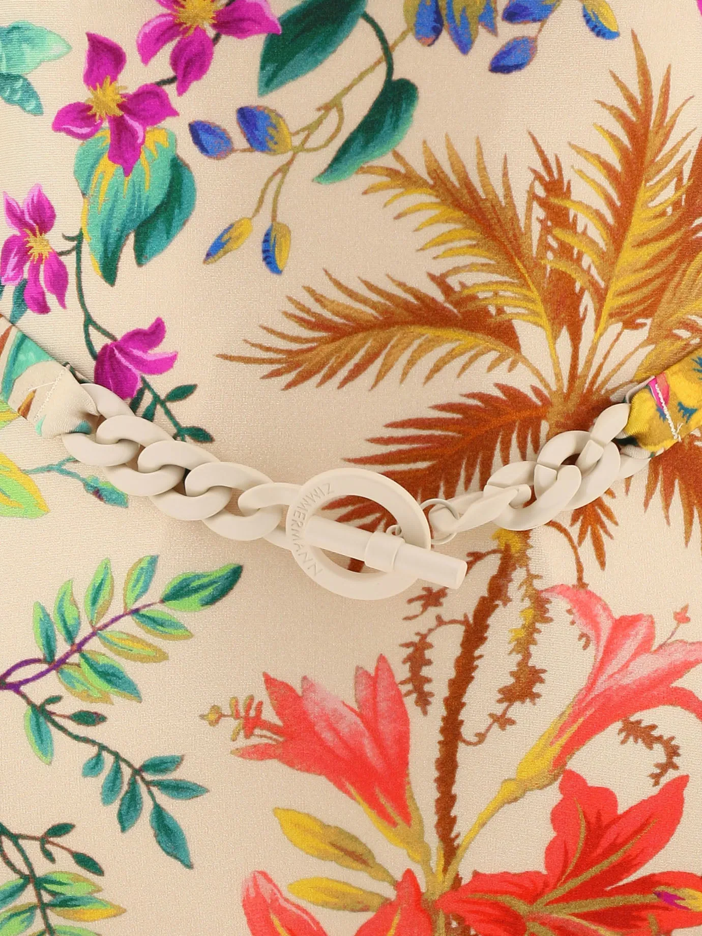 Zimmermann Tropicana Chain Belt Swimsuit