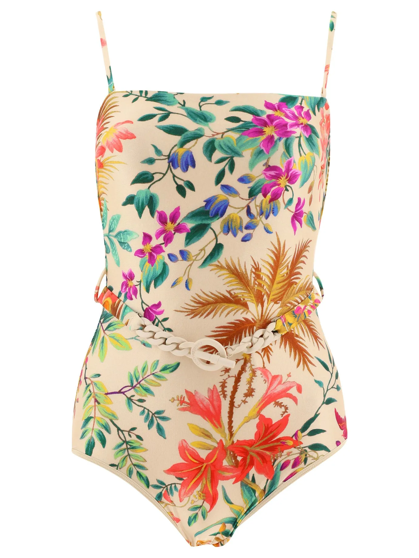 Zimmermann Tropicana Chain Belt Swimsuit